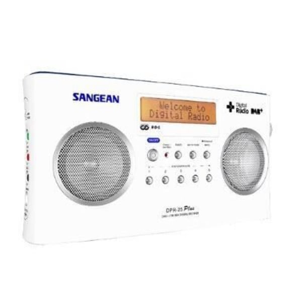 DAB portabel radio - SANGEAN - DPR-25+ - 2 W - Vit - LCD