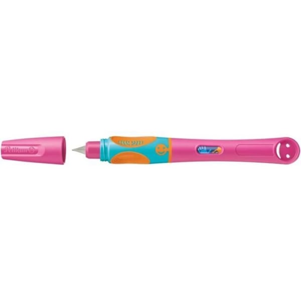 Fjäderpenna - Pelikan - Griffix Lovely Pink - Ergonomisk - Blått bläck - Icke uppladdningsbar Rosa/turkos