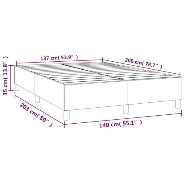vidaXL Sängram med lameller mörkblå 140x200 cm sammet 3121124