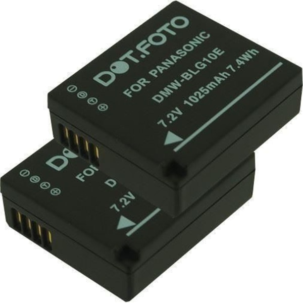 2x Dot.Foto Panasonic DMW-BLE9, DMW-BLG10 batteri - 7,2v / 1025mAh