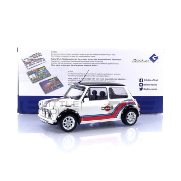 Miniatyrsamlingsbil - SOLIDO 1/18 - MINI Cooper Sport Martini - 1998 - Vit / Blå / Röd - 1800610