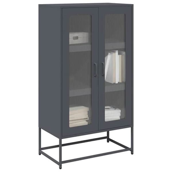 vidaXL Buffé hög antracit 68x39x123 cm stål 853358.