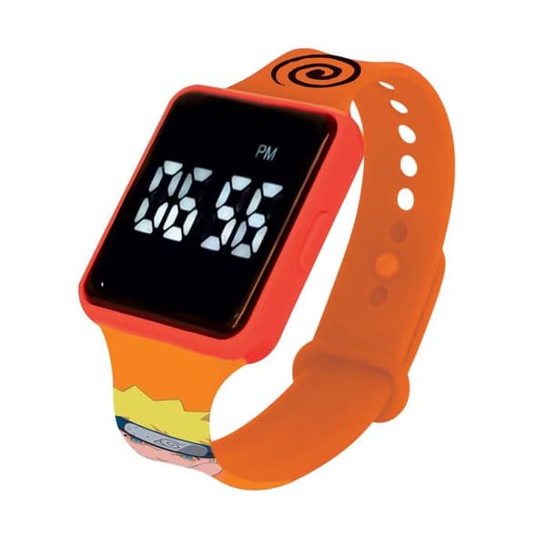Digital klocka - LEXIBOOK - Naruto - LED - Justerbart armband - Lätt design för barn orange