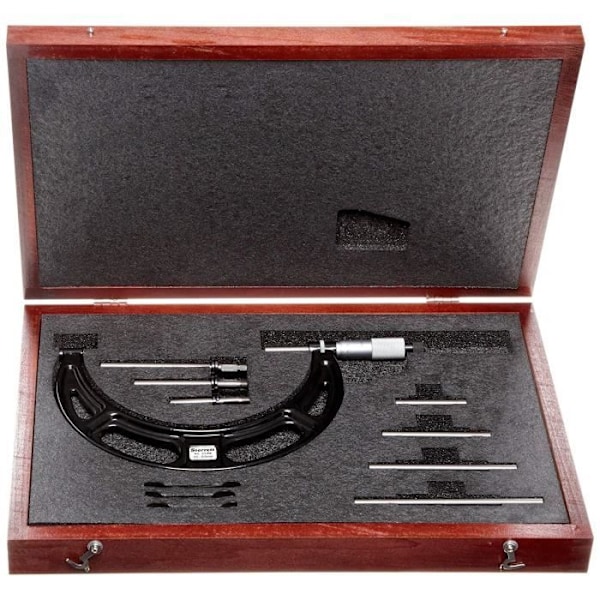 Starrett 224 Mdrlz utbytbar städmikrometer, spärrstopp, kapstanmutter, 300 400 mm räckvidd, 0,01 mm gradering -