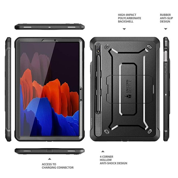 Supcase - Licorne Beetle Pro - Samsung Galaxy Tab S7 Plus / S8 Plus - Svart