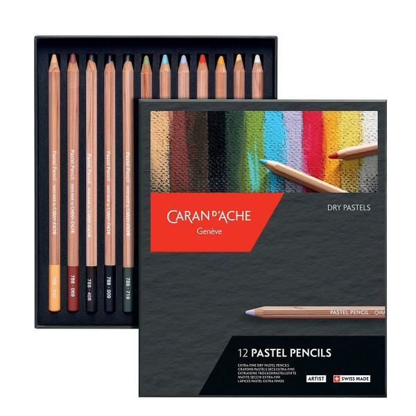Extra fina torra pastellfärgade pennor - Caran d'Ache - Pastellfärgade pennor Mängd levande och intensiva färger
