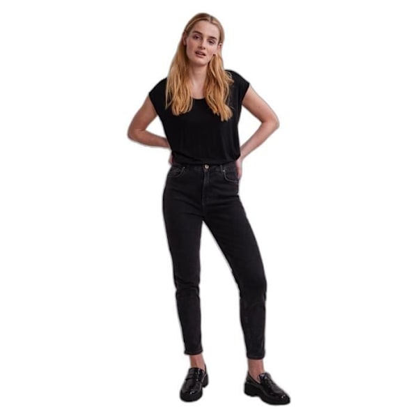 T-shirt dam - Pieces - Billo - Svart - Mycket mjukt tyg - Regular passform svart