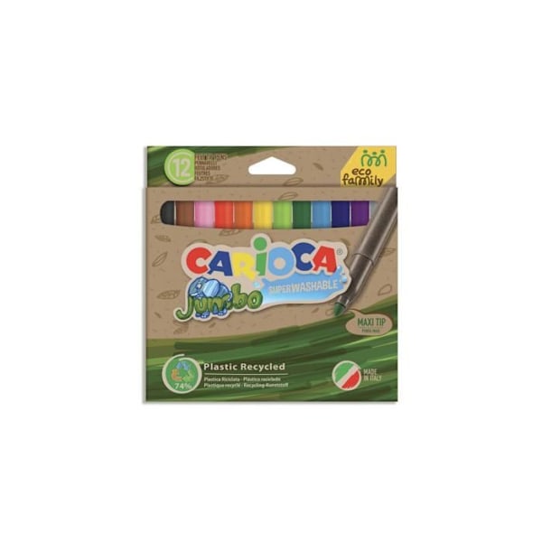Färgpennor - CARIOCA - Maxi Jumbo - Multicolor - 12 st - För barn från 3 år Flerfärgad