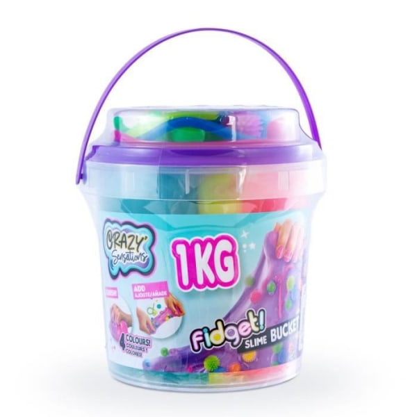 Fidget Slime - 1 kg fat - Canal Toys - Stretchig och icke-klibbig konsistens - Innehåller 14 fidget leksaker