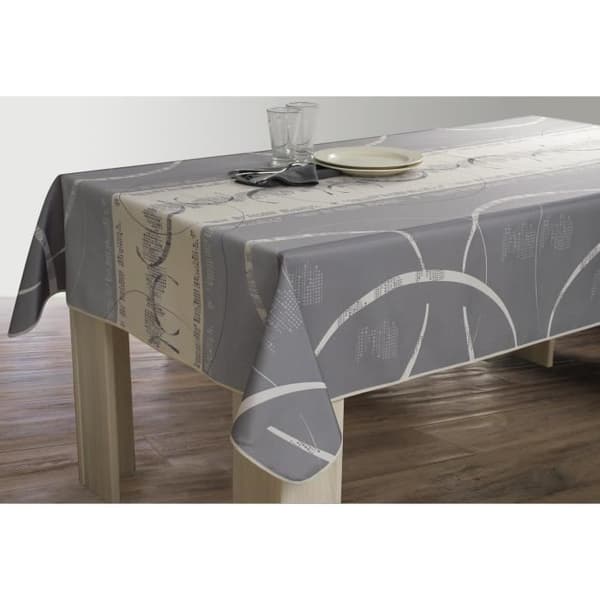 Rektangulär Duk - Astrid Ecru - 150x240 cm - Fläckavvisande - Vattenavvisande grå, ecru