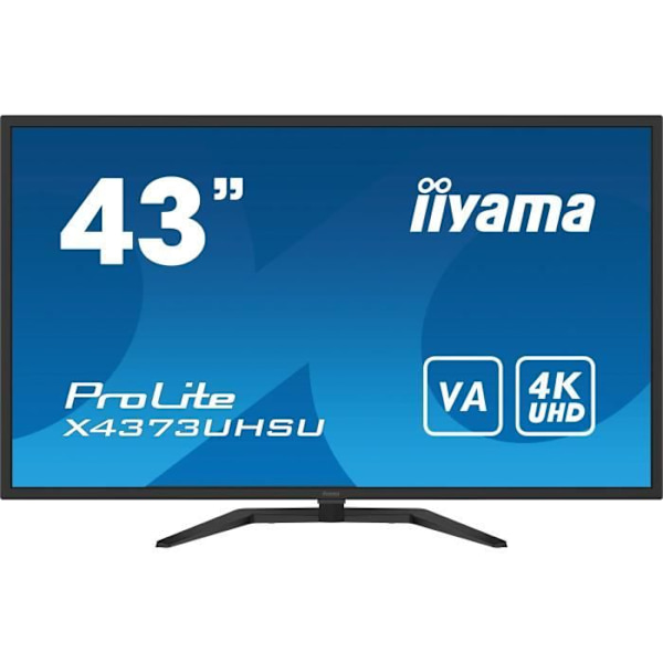 PC-skärm - IIYAMA - X4373UHSU-B1 - 43" VA LED 4K 3840 x 2160 - 3ms - 60Hz - 2 x HDMI 1 x DP 1x mini DP Svart