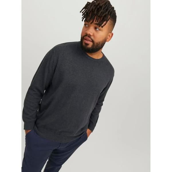 Pull Jack & Jones Basic PLS - mörkgrå melange mörkgrå melange XXXXXXXXL