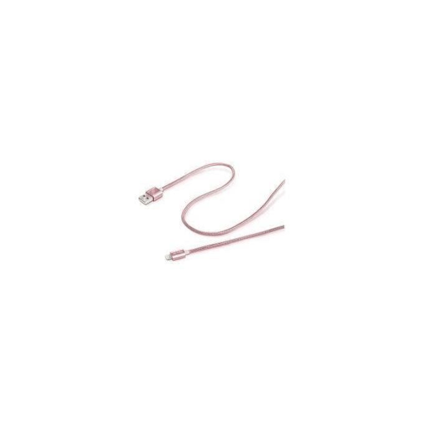 Celly usblighttexrg USB till Lightning Pink - USB-kabel (2.0-3.0 (3.1 Gen 1), USB A, Lightning, Hane-Hane, Rak, Rak)