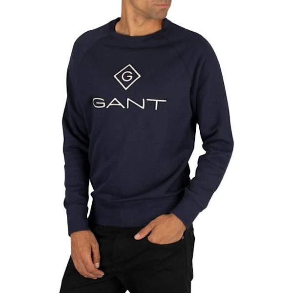 Sweatshirt - Gant - Lock Up - Blå - Högkvalitativ bomull - Broderad logotyp Blå XL