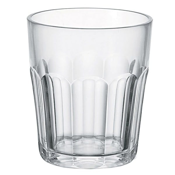 Guzzini - 07230300 - Happy Hour, lågfasad glas, tumlare, återvinningsbar plast - Transparent, 8,5 x h10 cm -
