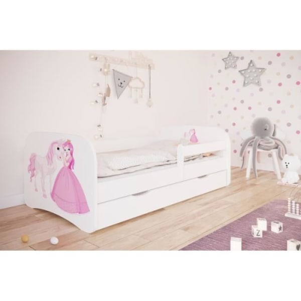 Kocot Kids Bed Babydreams vit prinsesshäst utan låda utan madrass 140/70 - 5903271922024