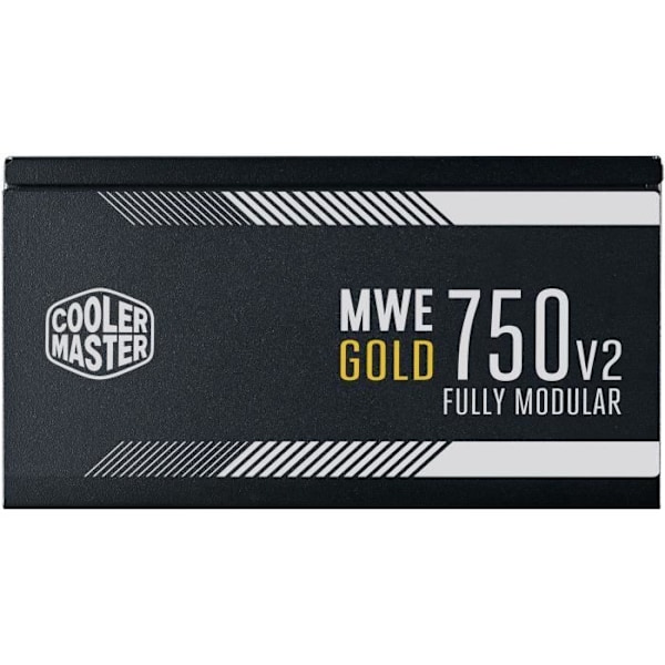 COOLER MASTER MWE Gold 750W FM V2 - 100% modulär 750W strömförsörjning (80 Plus GOLD certifierad 5 års garanti) Svarta platta kablar