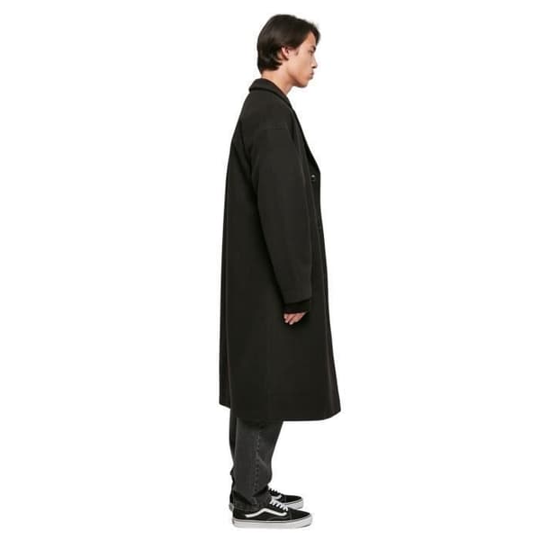 Lång jacka Urban Classics herr svart L – oversize passform, slagkrage, taffetfoder Svart jag