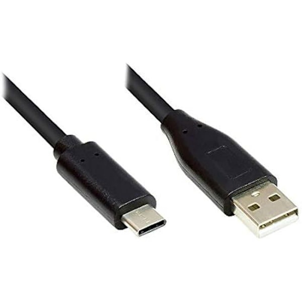 USB 2.0 Anslutningskabel – USB-C han till USB 2.0 A – Kopparledare, Dubbel Skärmning, Dataöverföring 480