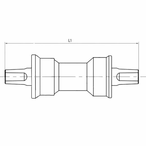 Pedalaxel - M-Wave - Carousel Bb Reparation - 122,5 mm - Silverfärgad
