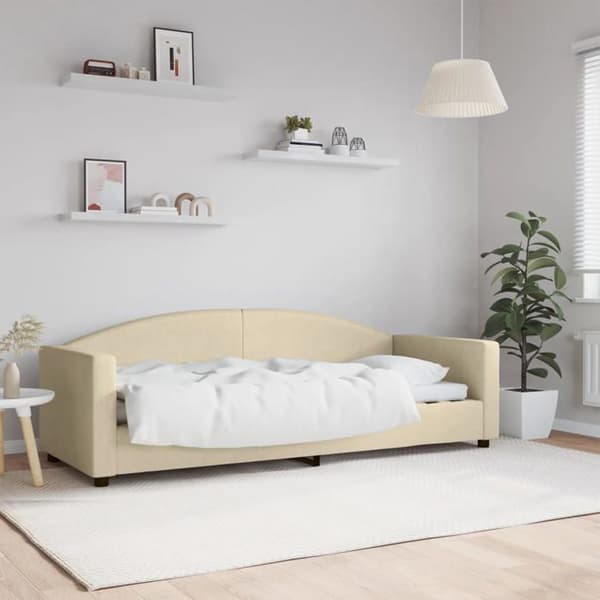 vidaXL Sängsoffa kräm 80x200 cm tyg 354110