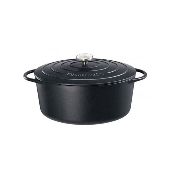 Kuchenprofi - emaljerad oval form av gjutjärn 40cm svart - 0402001040