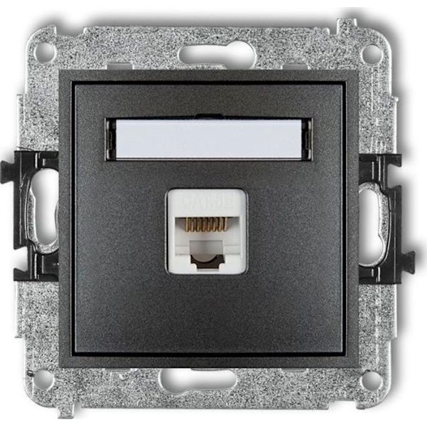 Switch - hub ethernet - injektor Karlik MINI Enkelt datakontakt 1xRJ45 kat. 5e 8 stift grafit 11MGK-1
