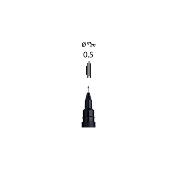 Teknisk filt 0,5 mm PIN 05200 Kalibrerad spets Svart