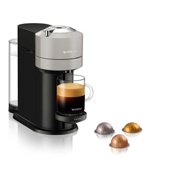 NESPRESSO KRUPS Vertuo Next kaffemaskin, espressobryggare, grå YY4298FD Ljusgrått