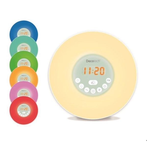 Decotech Color Dawn Simulator Alarm Clock Radio Gul