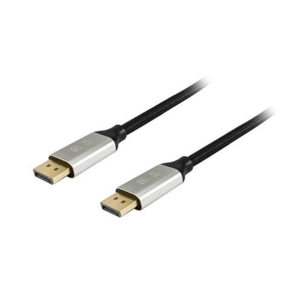 1m skärmad DisplayPort-kabel - EQUIP - DSC, MST-kompression - Aluminium, Svart