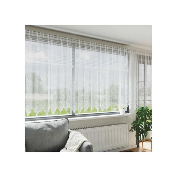 Spetsgardin - vidaXL - Vit - Polyester - 140x400 cm - Ljusfiltrerande - Integritetspaneler Vit