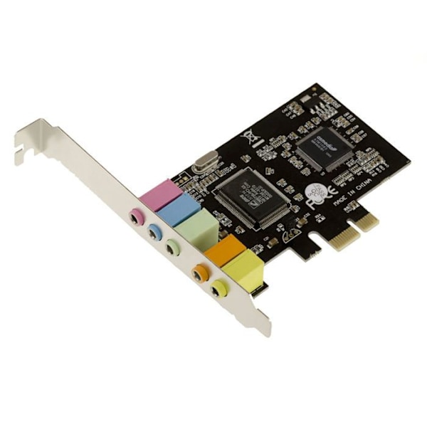 LJUDkort på PCI EXPRESS 5.1 CHANNELS-port med CMedia CMI8738/PCI-SX och ASM1083 Chipset - PCIe x1, HIGH och LOW PROFILE