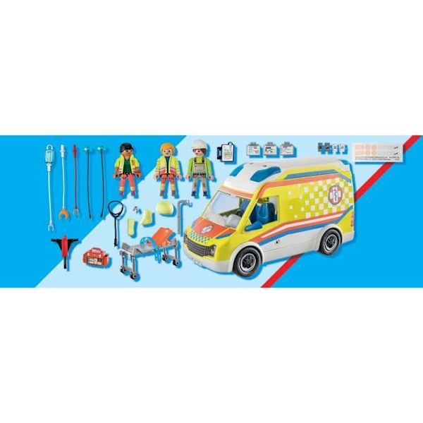 PLAYMOBIL 71202 Ambulans med ljus- och ljudeffekter, City Action Rescuers Flerfärgad