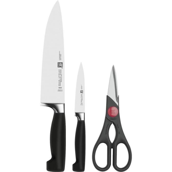 Köksknivar - ZWILLING - Four Star 350550000 - Smyckade - Svart - 3 delar med saxar Svart silver