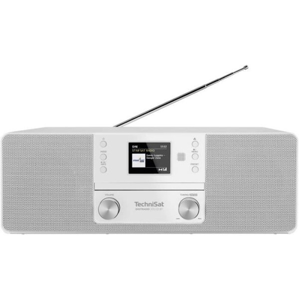 Radio-CD-spelare DAB+ - TECHNISAT - DIGITRADIO 370 CD BT - Vit - 2 högtalare 5W - Färgskärm Vit
