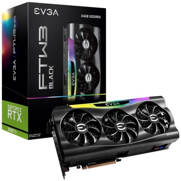 Grafikkort - EVGA - GeForce RTX 3090 Ti FTW3 BLACK GAMING - Vattenkylning - RGB LED - NVIDIA G-SYNC