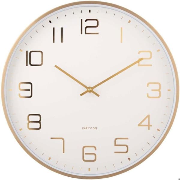 Väggklocka Rund Elegance Glow Vit Vit