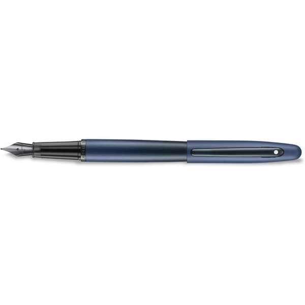 Sheaffer VFM E9429 blå matt bläckpenna med svarta kanter - Fin spets blå