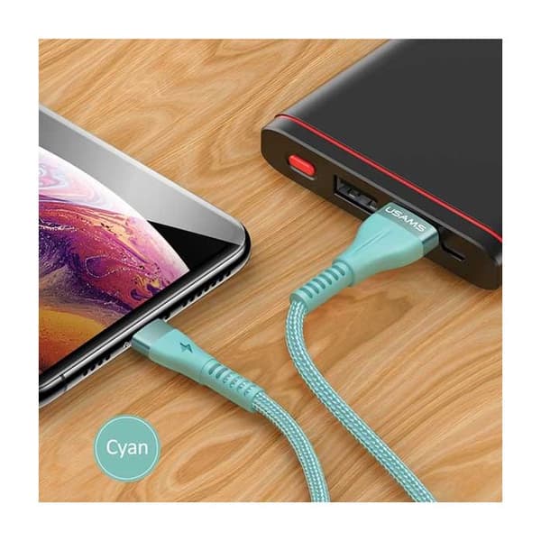 USAMS U33 Lightning-kabel 1,2 m, snabb laddning, blå