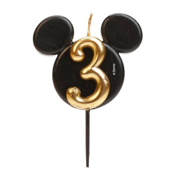 Mickey Mouse ljusstake - Siffra 3 Svart
