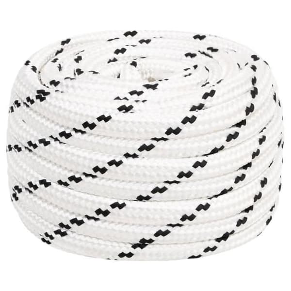 152789 vidaXL Arbetslina Vit 20 mm 25 m Polyester Vit