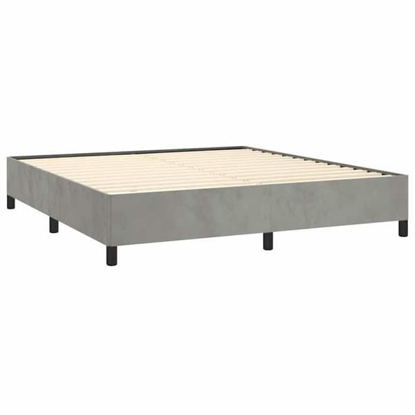 vidaXL Sängram ljusgrå 193x203 cm sammet 347360
