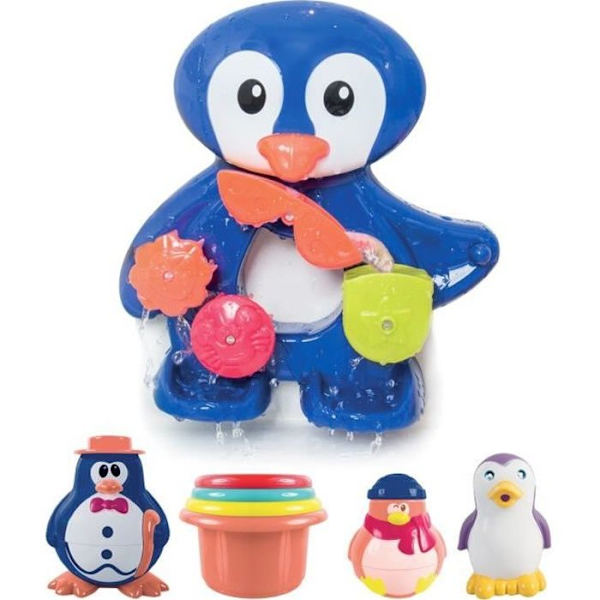 Penguin Bath Box - LUDI - Badleksak med sugkoppar och sensoriska tillbehör - Blandat - Från 12 månader Pingvin