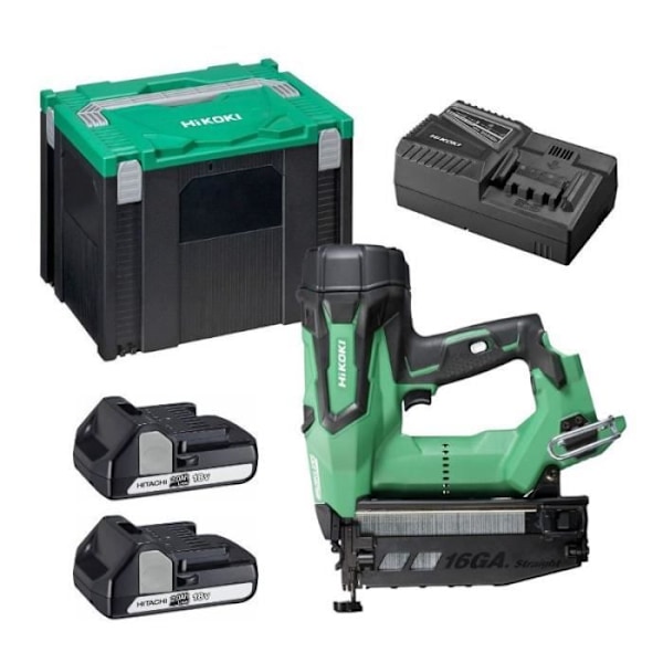 Klammertång 18V HIKOKI NT1865DBSLWYZ Mini-brads rak 16 GA - 2x2,0Ah 65mm i låda