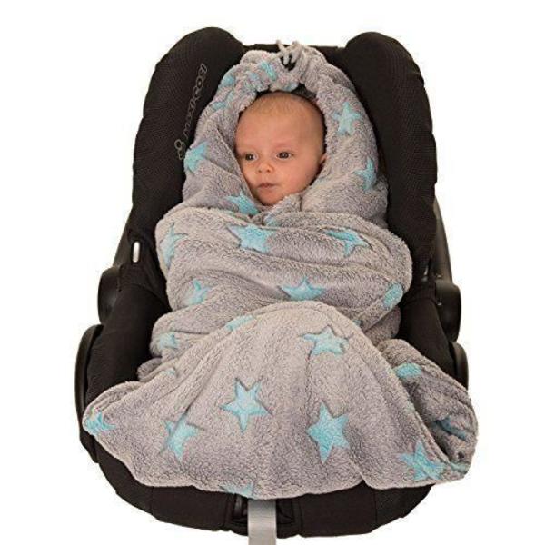 Hoppediz D5Star Blue Fleece Pläd för 3- 5Points bältessystem einschlag/bil/lekmatta, blå med stjärnor -