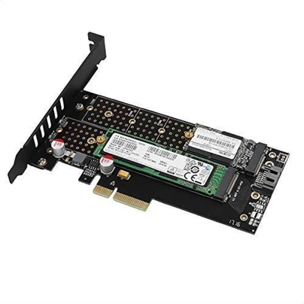 AXAGON ECO PCIE NVME+NGFF M.2 Adapter. med Cooler för att ansluta upp till två M.2-hårddiskar till en