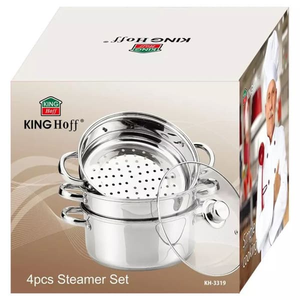 Ångkokare - KINGHOFF KH-3319 - 24 cm - Rostfritt stål - 2 delar