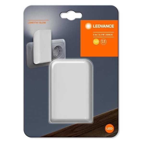 LUNETTA® Glow LEDVANCE väggmonterad LED-nattlampa - Vit - Dag/nattsensor - Attraktiv och funktionell design Vit