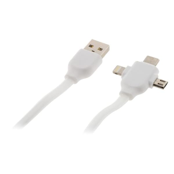 Universell USB-C, Micro USB och Lightning-kabel - Zenitech